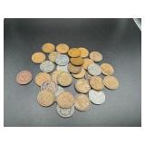 Wheat and Indianhead Pennies