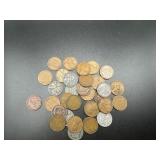 Wheat and Indianhead Pennies