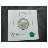 1942 S XF Mercury Dime