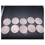 (10) Circulated Eisenhower Dollars