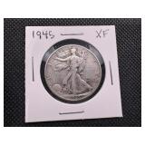 1945 XF Walking Liberty Half Dollar
