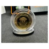 2020 First Term Trump Commemoratives. New Unused ARC Lighter and Gold Plated Medal