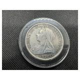 1893 Great Britain Silver LVI 1 Crown XF - Low Mintage