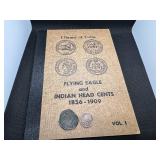 1848 and 1858 Cents + Coin Book, Book is in Excellent Condition