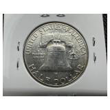 1957 D High Grade Franklin Half AU or Better