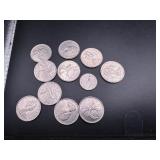 2.60 FV 1968 50% Silver Canadian (11 coins)