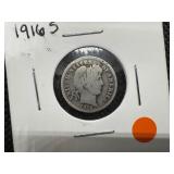 1916 S Barber Dime