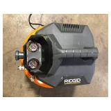 RIDGID 6 Gal. 150 PSI Portable Electric Oil-Free Jobsite Pancake Air Compressor with Dual Pressure Gauges and 2-Quick Couplers  Customer Returns See Pictures