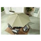 Hampton Bay 9 ft. Aluminum Market Crank and Tilt Patio Umbrella in Riverbed Tan   Customer Returns See Pictures
