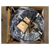 Hampton Bay Sadler 29.33 in.W Rubbed Bronze Steel Wood Outdoor Fire Pit with Cover and Poker Included Customer Returns See Pictures