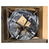 Hampton Bay Sadler 29.33 in.W Rubbed Bronze Steel Wood Outdoor Fire Pit with Cover and Poker Included Customer Returns See Pictures