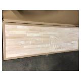 Hampton Bay 6 ft. L x 25 in. D Unfinished Hevea Solid Wood Butcher Block Countertop With Square Edge Customer Returns See Pictures