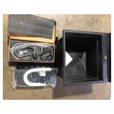 Glacier Bay 24 in. W x 24 in. D x 35 in. H Freestanding Laundry/Utility Sink in Black with Stainless Steel Pull-Down Faucet   Customer Returns See Pictures