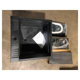 Glacier Bay 24 in. W x 24 in. D x 35 in. H Freestanding Laundry/Utility Sink in Black with Stainless Steel Pull-Down Faucet   Customer Returns See Pictures