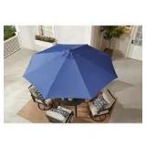 Hampton Bay 9 ft. Aluminum Market Crank and Tilt Patio Umbrella in Sky Blue   Customer Returns See Pictures