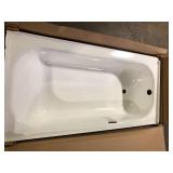 Bootz Industries Aloha 60 in. x 30 in. Soaking Bathtub with Left Drain in White Damaged Customer Returns See Pictures