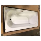 Bootz Industries Aloha 60 in. x 30 in. Soaking Bathtub with Left Drain in White Damaged Customer Returns See Pictures
