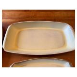 Set of 6 Frankoma Pottery Plainsman Gold Serving Platters and Divided Dishes