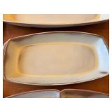 Set of 6 Frankoma Pottery Plainsman Gold Serving Platters and Divided Dishes