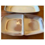 Set of 6 Frankoma Pottery Plainsman Gold Serving Platters and Divided Dishes