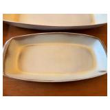 Set of 6 Frankoma Pottery Plainsman Gold Serving Platters and Divided Dishes