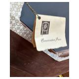 Vintage Octagonal Hand-Painted Mirror with Asian-Inspired Design