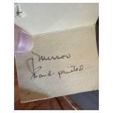 Vintage Octagonal Hand-Painted Mirror with Asian-Inspired Design