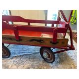 Vintage Greyhound Wooden Pull Wagon with Red Detailing