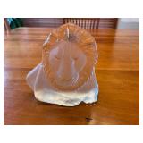 Vintage Viking Handmade Glass Lion Paperweight