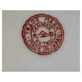 Fujita Kutani Snuho Porcelain Covered Dish with Grey Chrysanthemum Floral Design