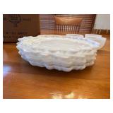 Orchard Crystal Ware Milk Glass TV Snack Set - 8 Piece