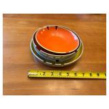 Set of 4 Mid-Century Modern Isama Kemochi Style Aluminum Ashtrays with Enamel Coating