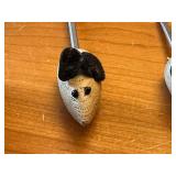 Set of 6 MCM Viking Teak Cheese Picks with Mouse Design