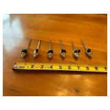 Set of 6 MCM Viking Teak Cheese Picks with Mouse Design