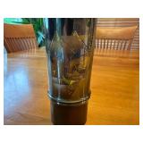 Vintage Japanese Bronze Chokin Vase with Mountain Design