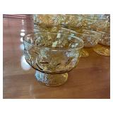 Set of 20 Vintage Anchor Hocking Lido Milano Amber Glass Tumblers and Dessert Cups