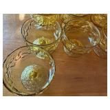 Set of 20 Vintage Anchor Hocking Lido Milano Amber Glass Tumblers and Dessert Cups