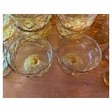 Set of 20 Vintage Anchor Hocking Lido Milano Amber Glass Tumblers and Dessert Cups