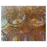 Set of 20 Vintage Anchor Hocking Lido Milano Amber Glass Tumblers and Dessert Cups