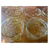 Set of 20 Vintage Anchor Hocking Lido Milano Amber Glass Tumblers and Dessert Cups