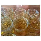 Set of 20 Vintage Anchor Hocking Lido Milano Amber Glass Tumblers and Dessert Cups