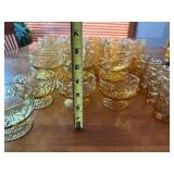 Set of 20 Vintage Anchor Hocking Lido Milano Amber Glass Tumblers and Dessert Cups