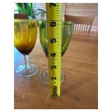 Set of 4 Vibrant Marshall Fields Dark Iridescent Colored Glass Goblets