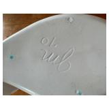 Set of 4 Unique Vintage Handcrafted White Abstract Candle Holder/Planter and Ceramic Dishes / Ashtrays with Signature