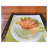 NuutajÃ¤rvi Rosita Floral Etched Glass Serving Platter in Original Box