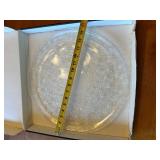 NuutajÃ¤rvi Rosita Floral Etched Glass Serving Platter in Original Box