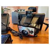 Collection of Vintage Cameras: Kodak, Polaroid Super Shooter, and Polaroid 220