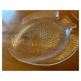 Arcopal France Glass Fish-Shaped Serving Platter Set