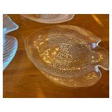 Arcopal France Glass Fish-Shaped Serving Platter Set
