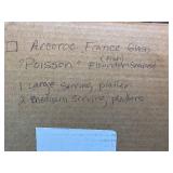 Arcopal France Glass Fish-Shaped Serving Platter Set